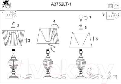 Прикроватная лампа Arte Lamp Superb A3752LT-1BR