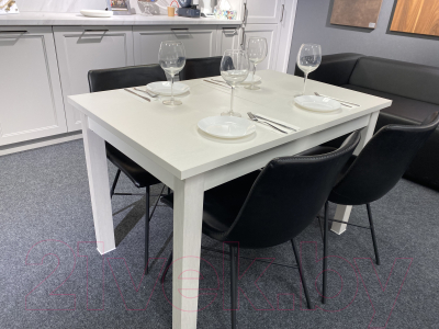 Обеденный стол Senira Кастусь 100-130x60 (белый/белый)