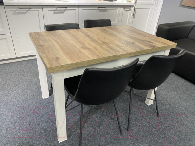 Обеденный стол Senira Кастусь 110-145x70 (береза сандал/белый)