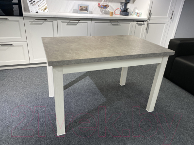 Обеденный стол Senira Кастусь 110-145x70 (бетон/белый)