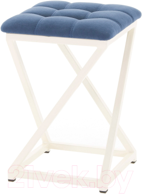 Табурет AMC Comfort 8.3.12 (ткань синий/слоновая кость) - фото