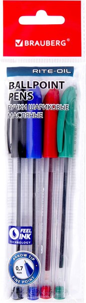 Набор шариковых ручек Brauberg Rite-Oil / 142150 - фото