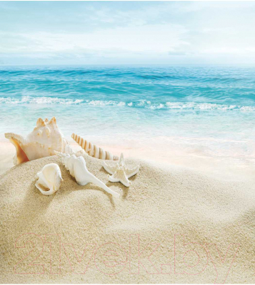 Шторка-занавеска для ванны JoyArty Песчаные останки / sc_8255 - фото