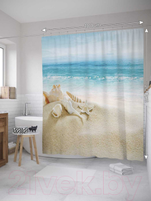 Шторка-занавеска для ванны JoyArty Песчаные останки / sc_8255