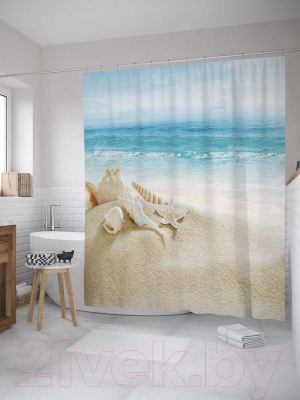 Шторка-занавеска для ванны JoyArty Песчаные останки / sc_8255
