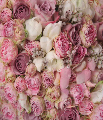 Шторка-занавеска для ванны JoyArty Розовый букет / sc_2740 - фото