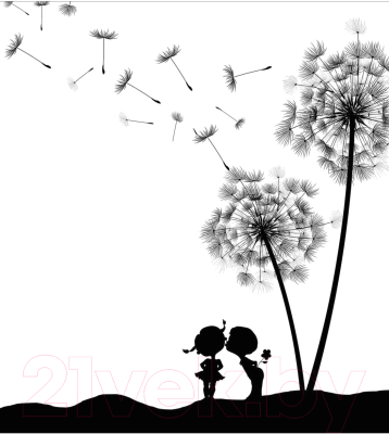 Шторка-занавеска для ванны JoyArty Романтика у одуванчиков / sc_8364 - фото