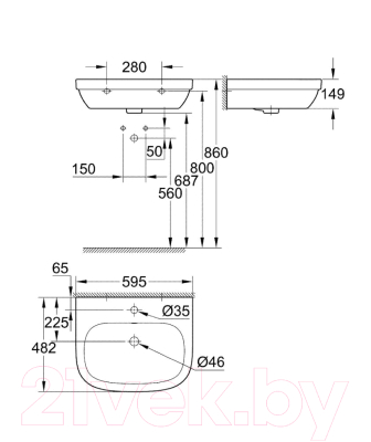 Умывальник GROHE 39335000