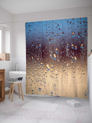 Шторка-занавеска для ванны JoyArty Влажное стекло / sc_19803