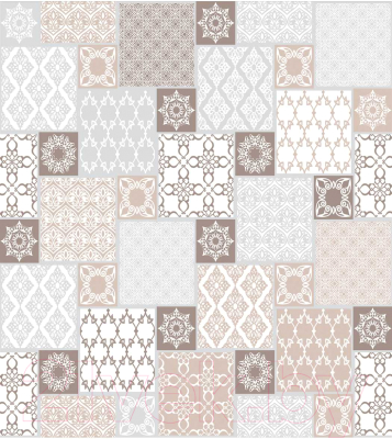 Шторка-занавеска для ванны JoyArty Орнамент из плитки / sc_15422 - фото