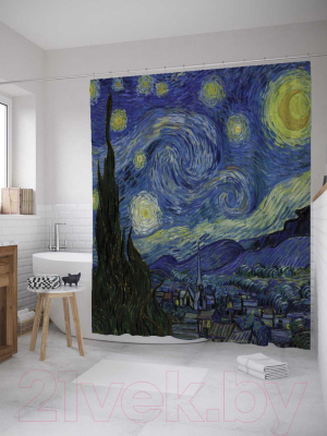 Шторка-занавеска для ванны JoyArty Звездная ночь / sc_7906