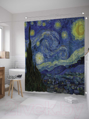 Шторка-занавеска для ванны JoyArty Звездная ночь / sc_7906