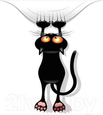 Шторка-занавеска для ванны JoyArty Кот-шкодник / sc_18507 - фото