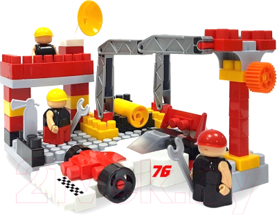 Конструктор Bauer Pit Stop Гоночная машина / 820 (95эл) - фото