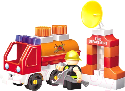 Конструктор Bauer Fireman Пожарная машина с цистерной / 738 (35эл) - фото