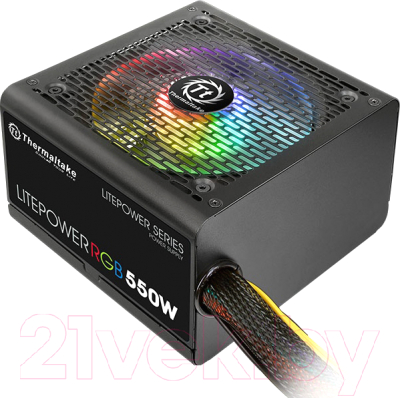 Блок питания для компьютера Thermaltake ATX 550W Litepower RGB 550 / PS-LTP-0550NHSANE-1 - фото