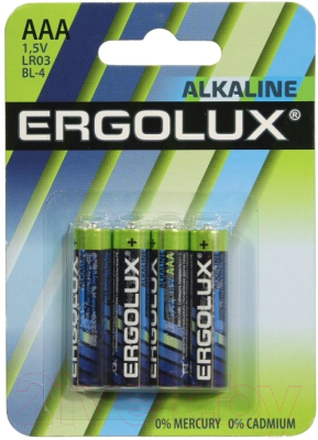 Комплект батареек Ergolux LR03 Alkaline BL-4 - фото