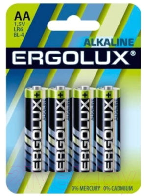 Комплект батареек Ergolux LR6 Alkaline BL-4 - фото