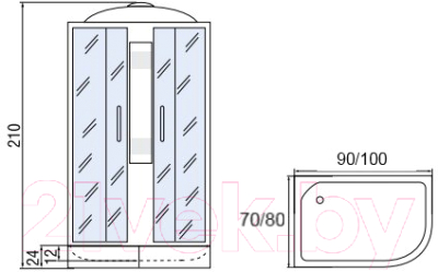 Душевая кабина Мономах 100/80/24 МЗ L
