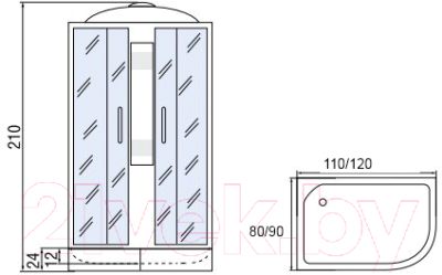 Душевая кабина Мономах 120/80/24 МЗ R