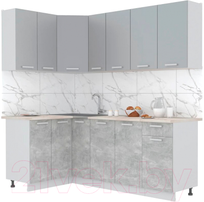 Готовая кухня Интерлиния Мила Лайт 1.2x2.1 - фото