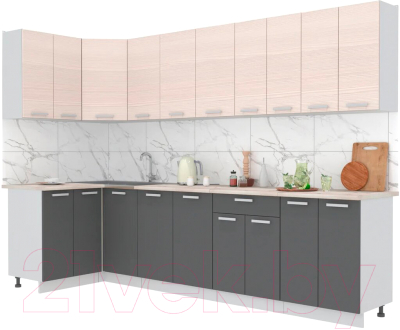 Готовая кухня Интерлиния Мила Лайт 1.2x3.0 - фото