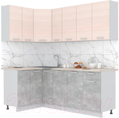 Готовая кухня Интерлиния Мила Лайт 1.2x2.1 - фото