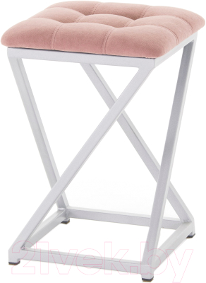 Табурет AMC Comfort 8.5.7 (ткань розовый/серебристый) - фото