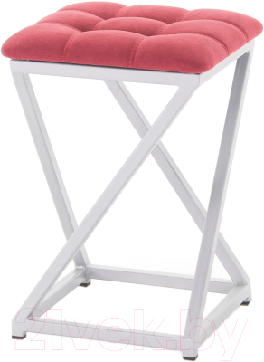 Табурет AMC Comfort 8.5.8 (ткань красный/серебристый) - фото