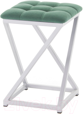Табурет AMC Comfort 8.5.9 (ткань зеленый/серебристый) - фото