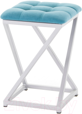 Табурет AMC Comfort 8.5.13 (ткань бирюзовый/серебристый) - фото