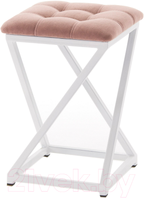 Табурет AMC Comfort 8.6.7 (ткань розовый/белый) - фото