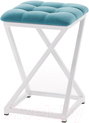 Табурет AMC Comfort 8.6.13 (ткань бирюзовый/белый) - фото