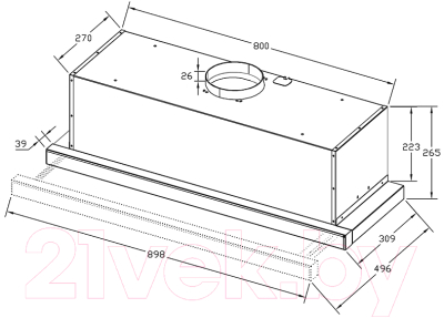 Вытяжка телескопическая Korting KHP 9815 GB