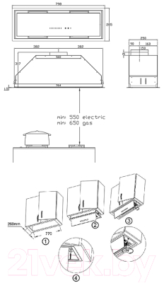 Вытяжка скрытая Korting KHI 9997 GB