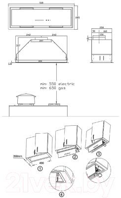 Вытяжка скрытая Korting KHI 6997 GB