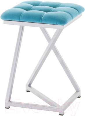 Табурет AMC Comfort 9.5.13 (ткань бирюзовый/серебристый) - фото