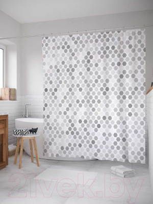 Шторка-занавеска для ванны JoyArty Появление кругов / sc_21093