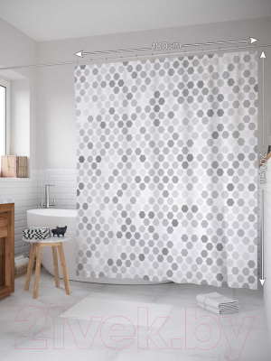 Шторка-занавеска для ванны JoyArty Появление кругов / sc_21093