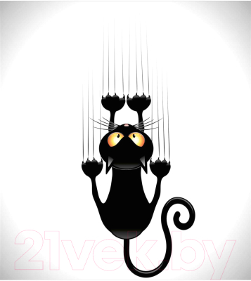 Шторка-занавеска для ванны JoyArty Вредный кот / sc_18505  - фото