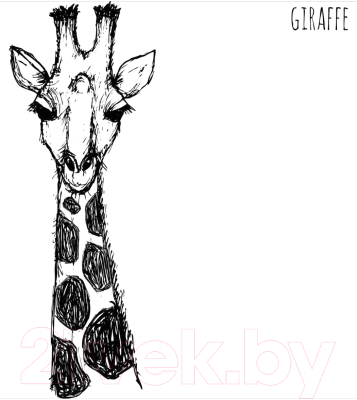 Шторка-занавеска для ванны JoyArty Скромный жираф / sc_18095 - фото