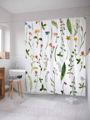 Шторка-занавеска для ванны JoyArty Редкие цветы / sc_14556