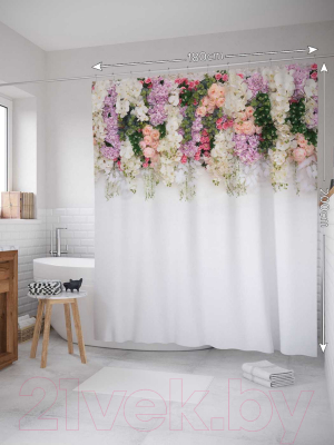 Шторка-занавеска для ванны JoyArty Весенняя сирень / sc_76517630