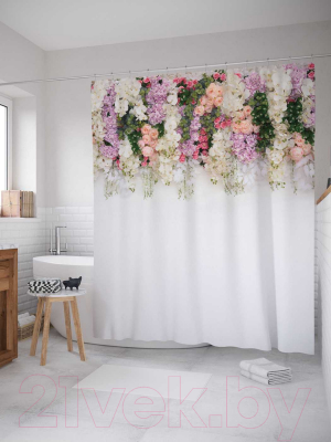 Шторка-занавеска для ванны JoyArty Весенняя сирень / sc_76517630