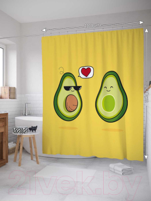 Шторка-занавеска для ванны JoyArty Влюбленные авокадо / sc_91961