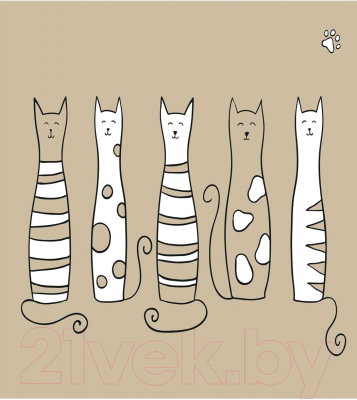 Шторка-занавеска для ванны JoyArty Добрые коты / sc_15556 - фото