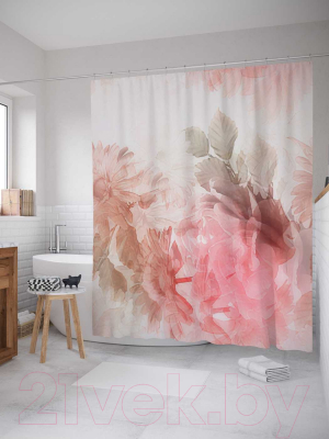 Шторка-занавеска для ванны JoyArty Цветочный туман / sc_17043