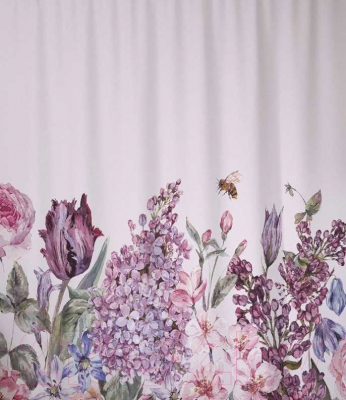 Шторка-занавеска для ванны JoyArty Цветы акварелью / sc_55162V1 - фото