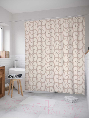 Шторка-занавеска для ванны JoyArty Завитки обычные / sc_13527