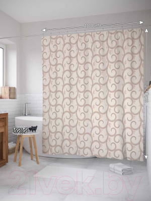Шторка-занавеска для ванны JoyArty Завитки обычные / sc_13527